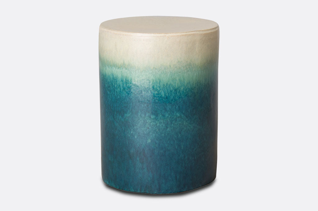 Teal Cascade Garden Stool