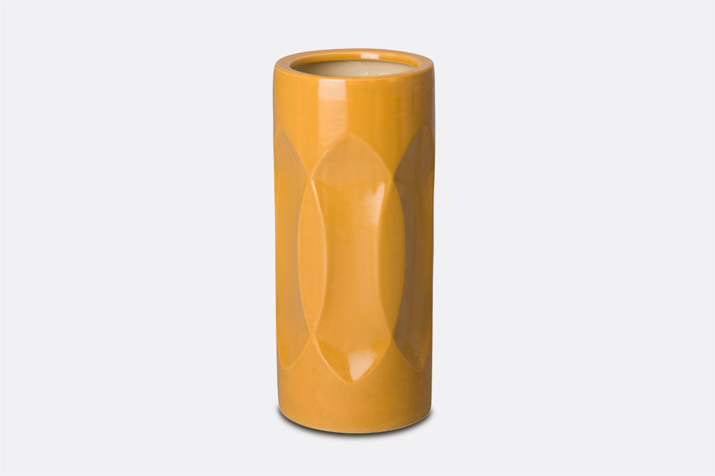 yellow ceramic umbrella stand