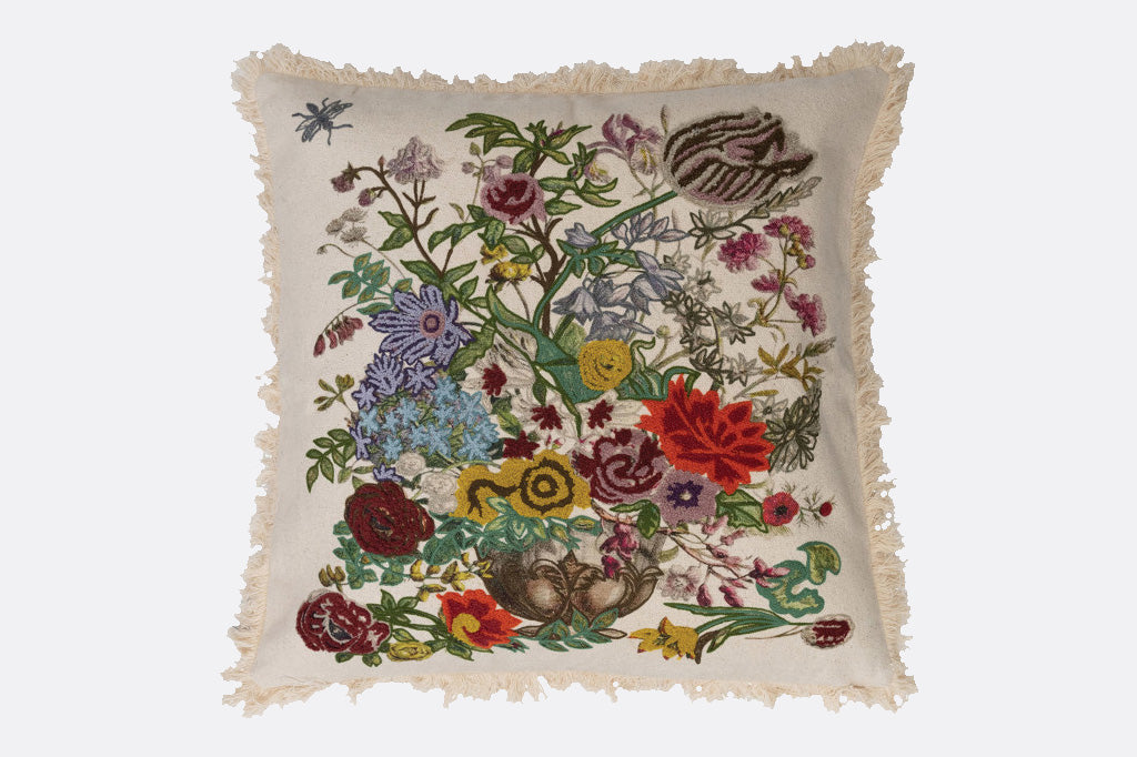 pillow 2 of Pair of Large pillows with Italian floral motif