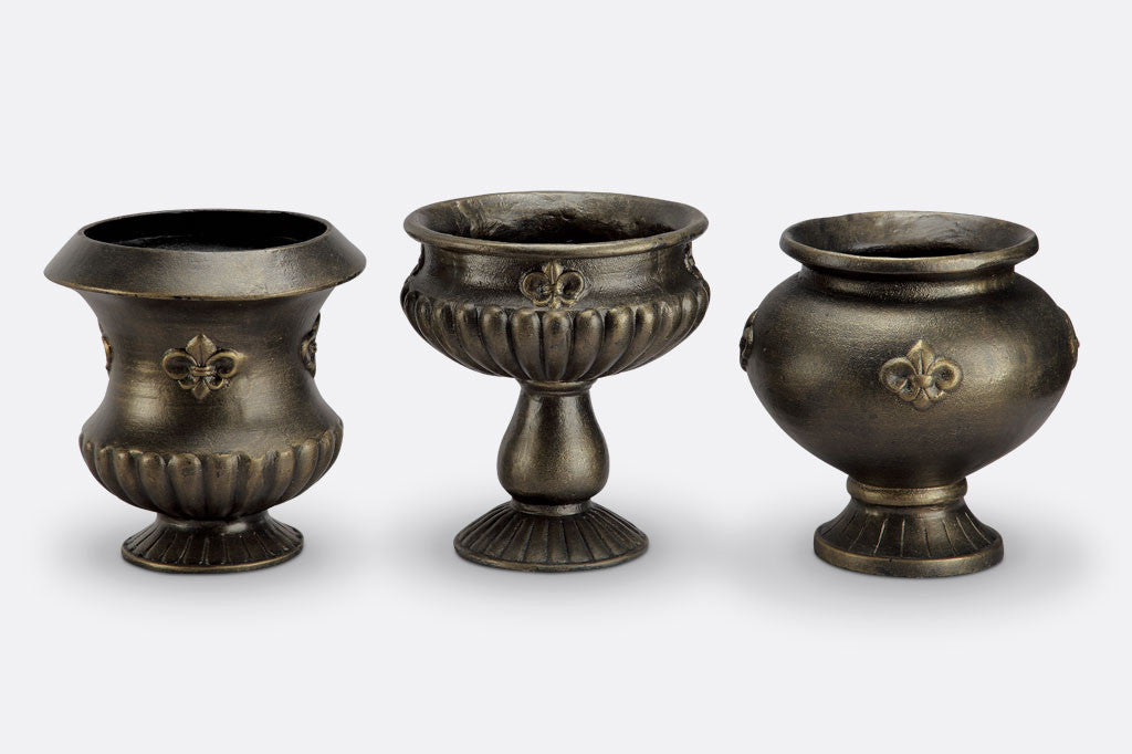 Fleur de Lys Herb Pots with Base