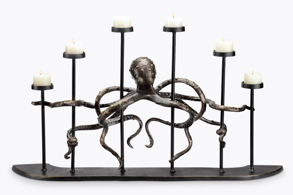 Octopus Fireplace Candelabra