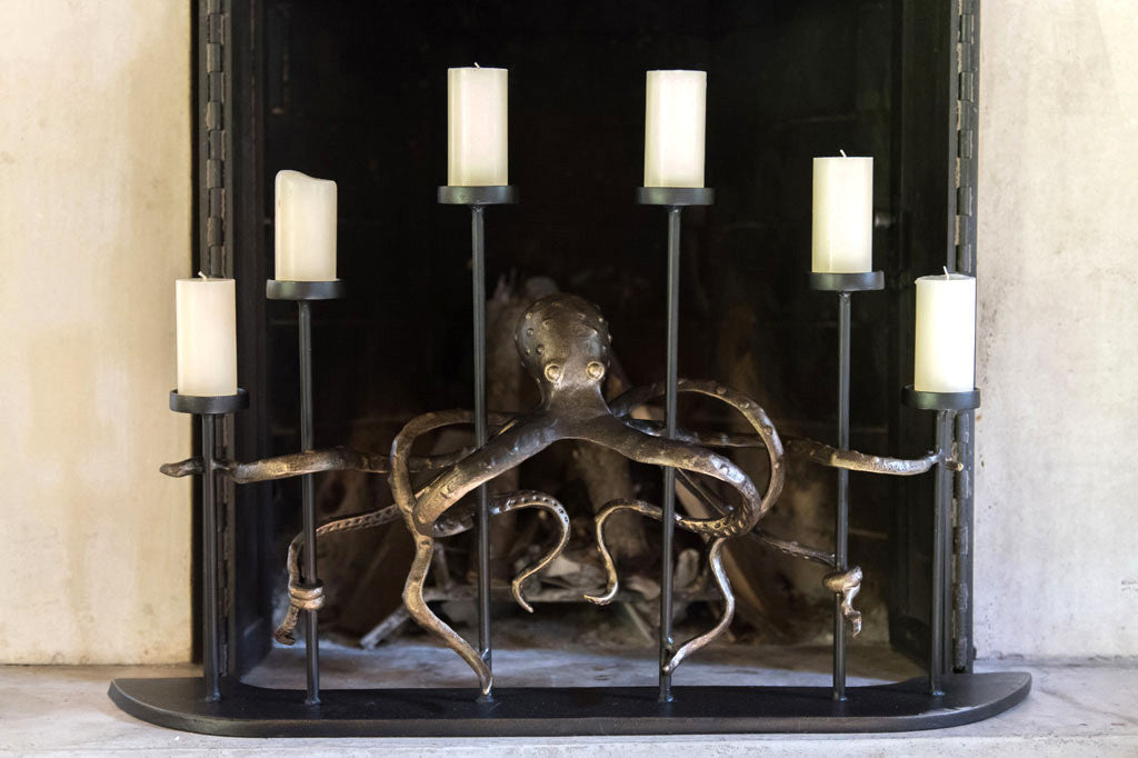 Octopus Fireplace Candelabra
