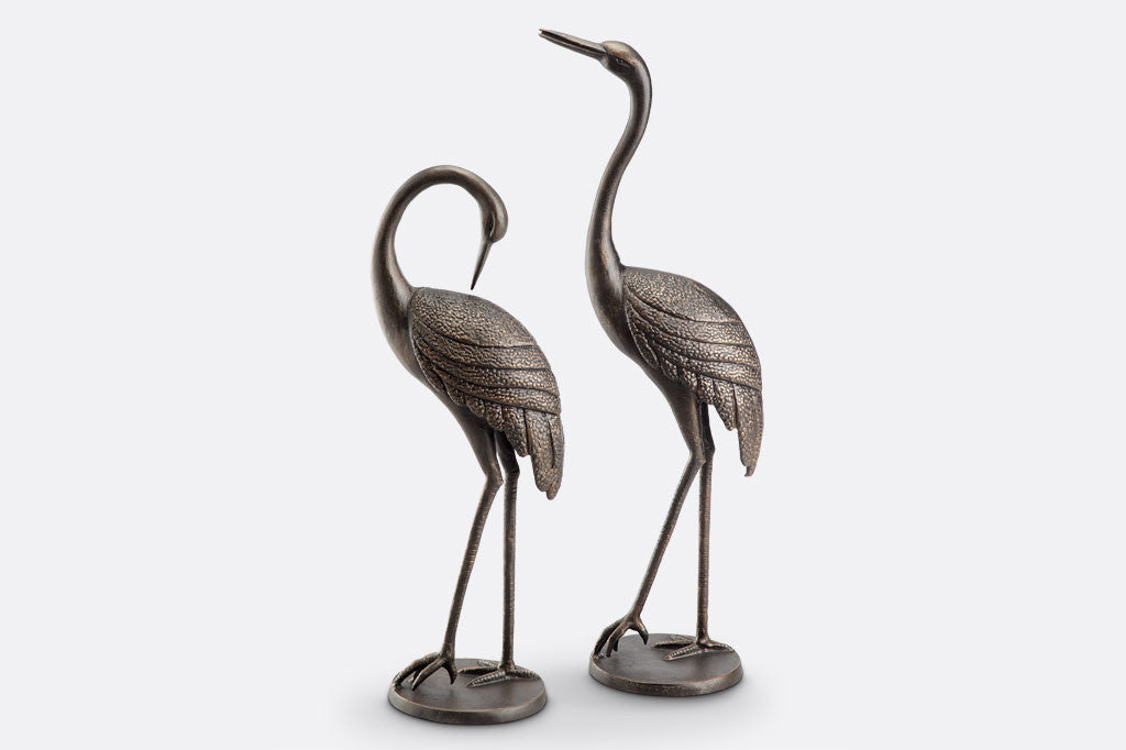 Courting Crane Couple sculptures