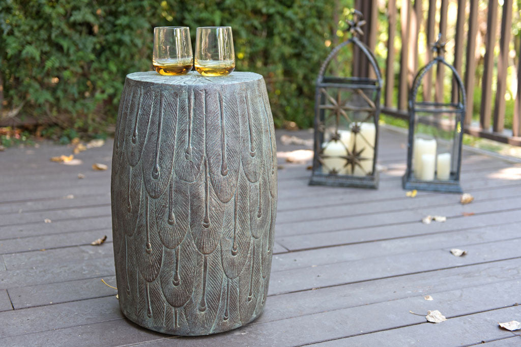 Peacock Feathers Garden Stool