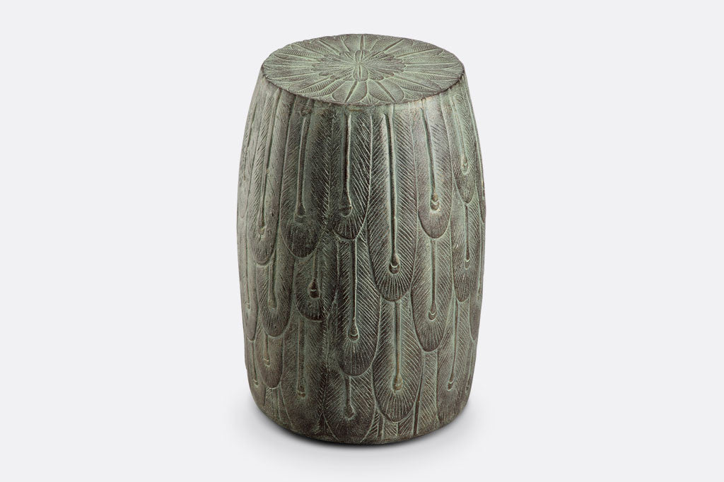 Peacock Feathers Garden Stool