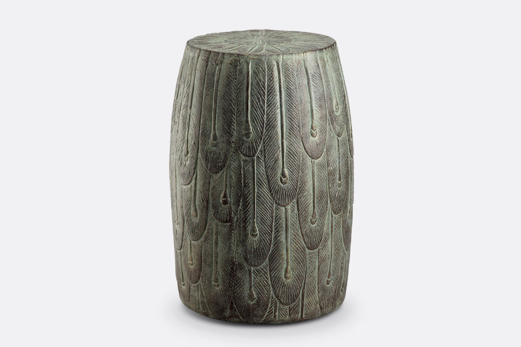 Peacock Feathers Garden Stool