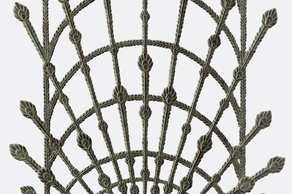 cast metal peacock trellis