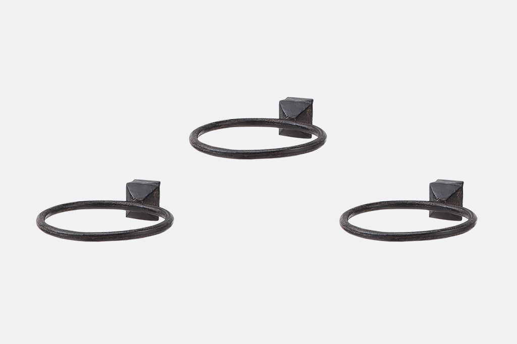 Three planter rings shown closeup