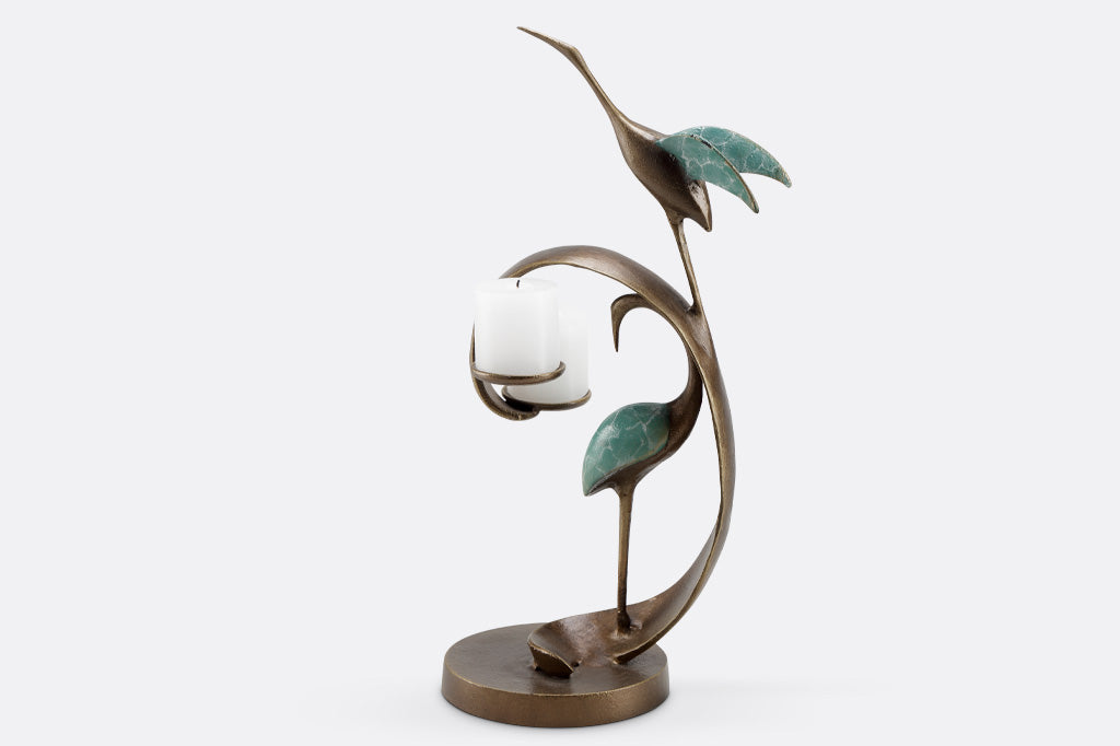 Expressive Cranes Candleholder