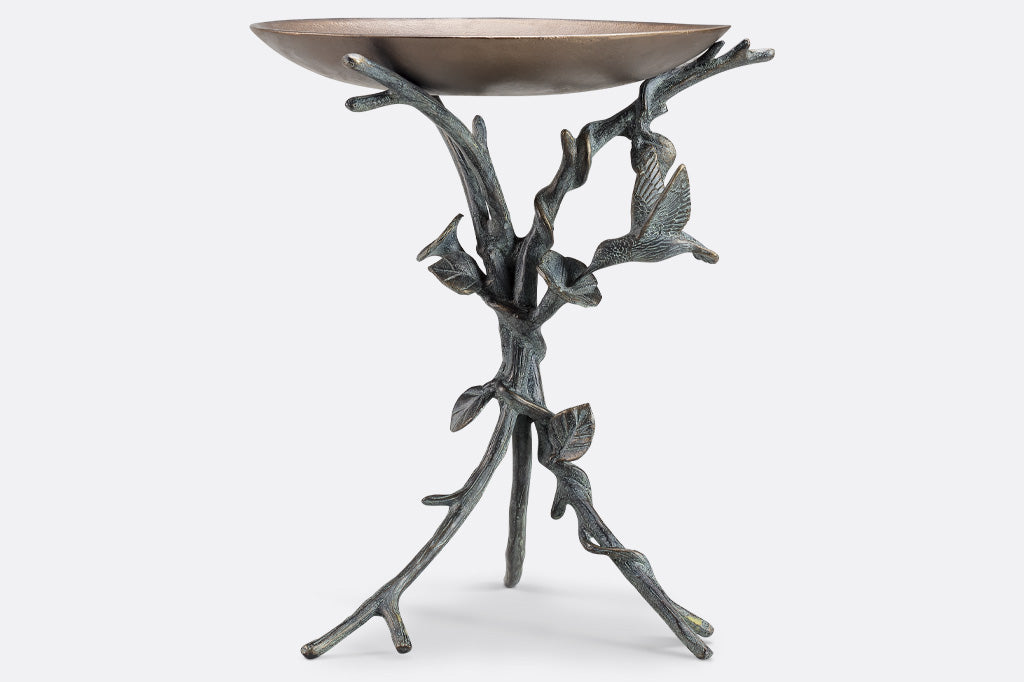 tabletop birdbath and feeder