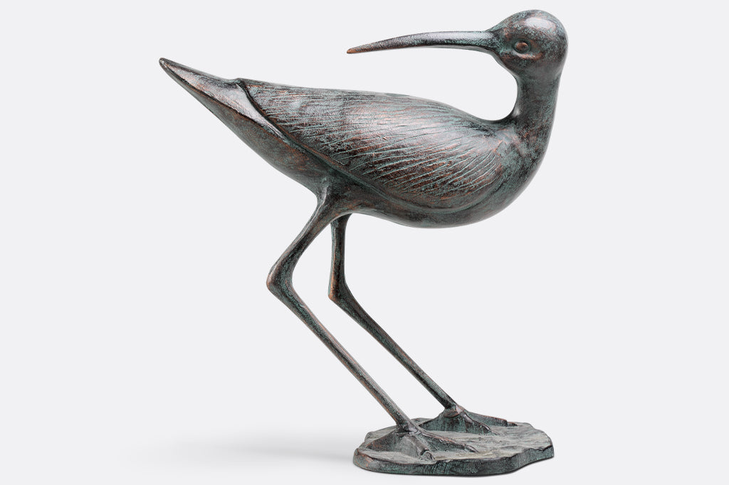 expresso with copper highlights sandpiper cast metal sculpture
