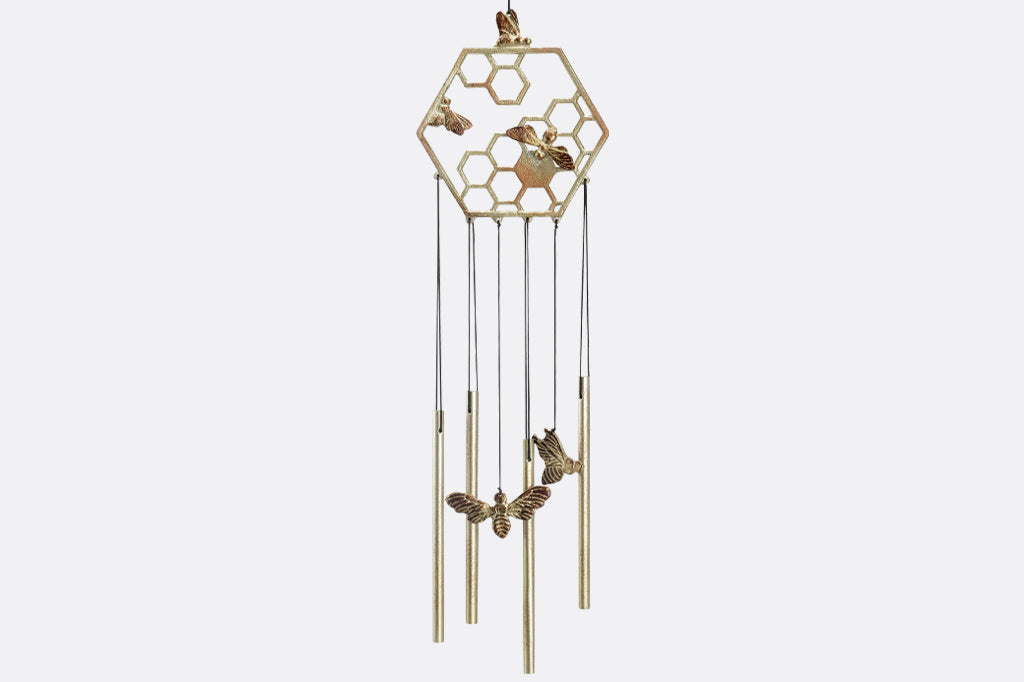 Wind art showing honeycomb and bee motif