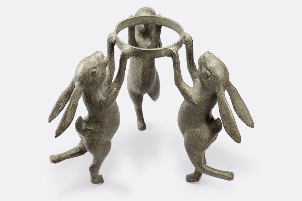 Three rabbits plant holder