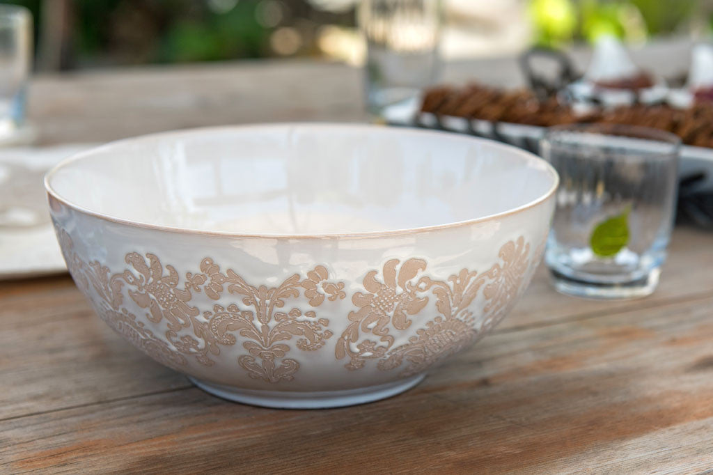 Damask Lace Serving Bowl, 10" Diameter