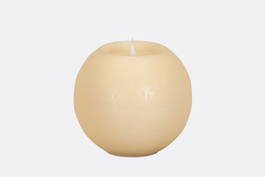 round LED candle, ivory color