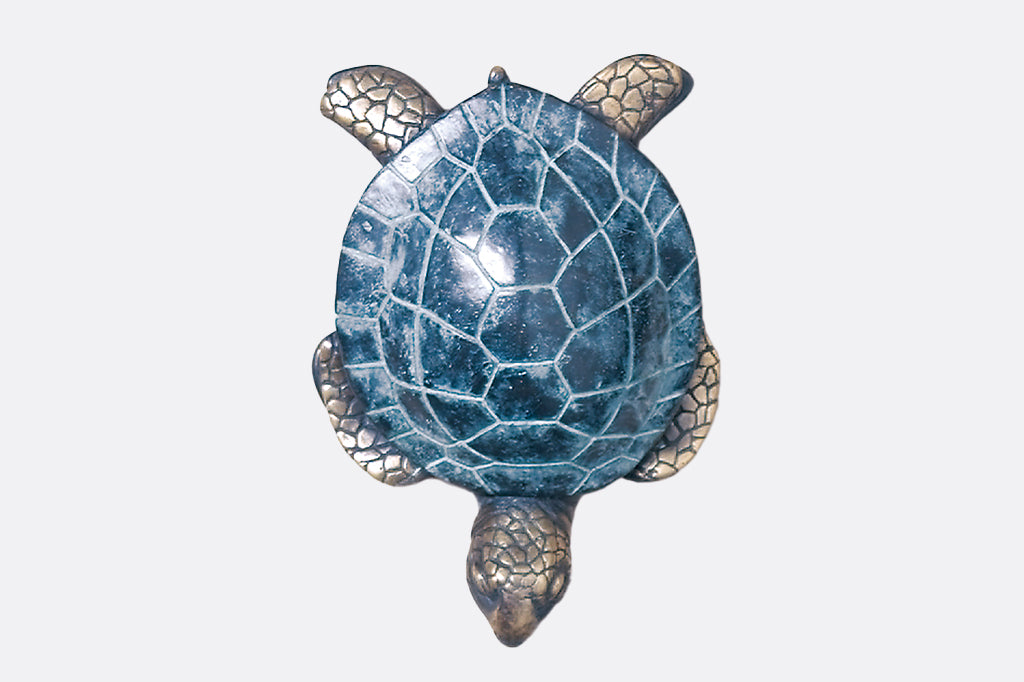 cast metal sea turtle doorknocker 