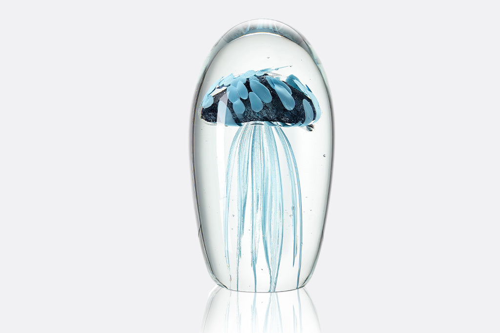 glass glow in the dark jellyfish decor