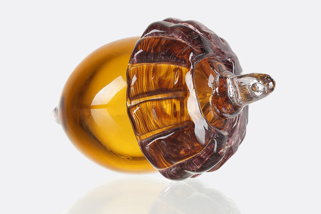glass acorn decorative object