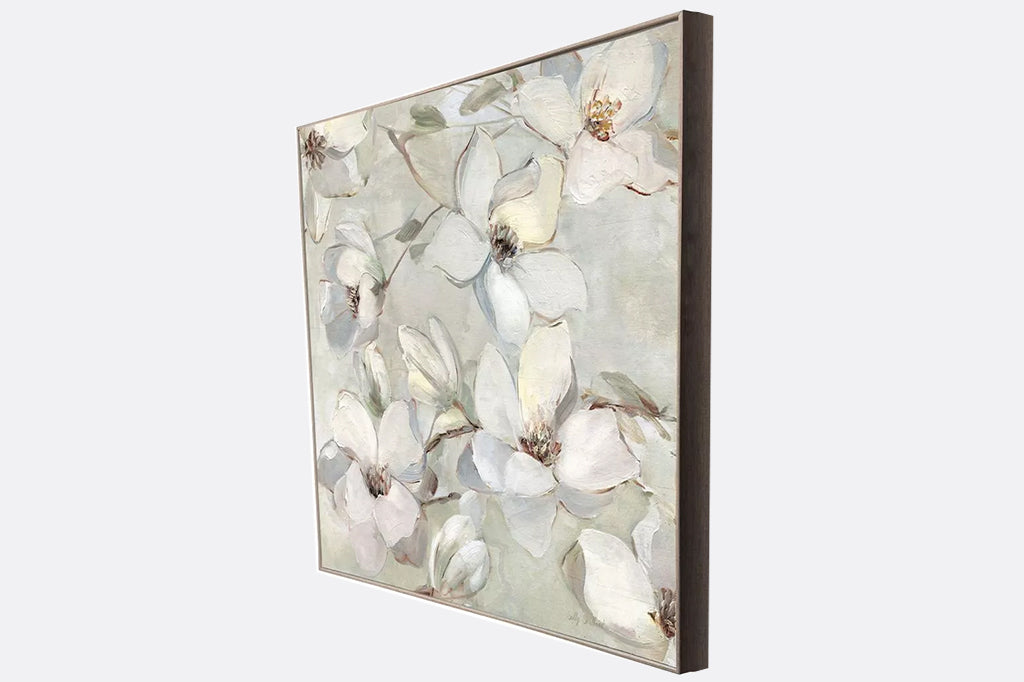 Framed wall art of magnolia flowers