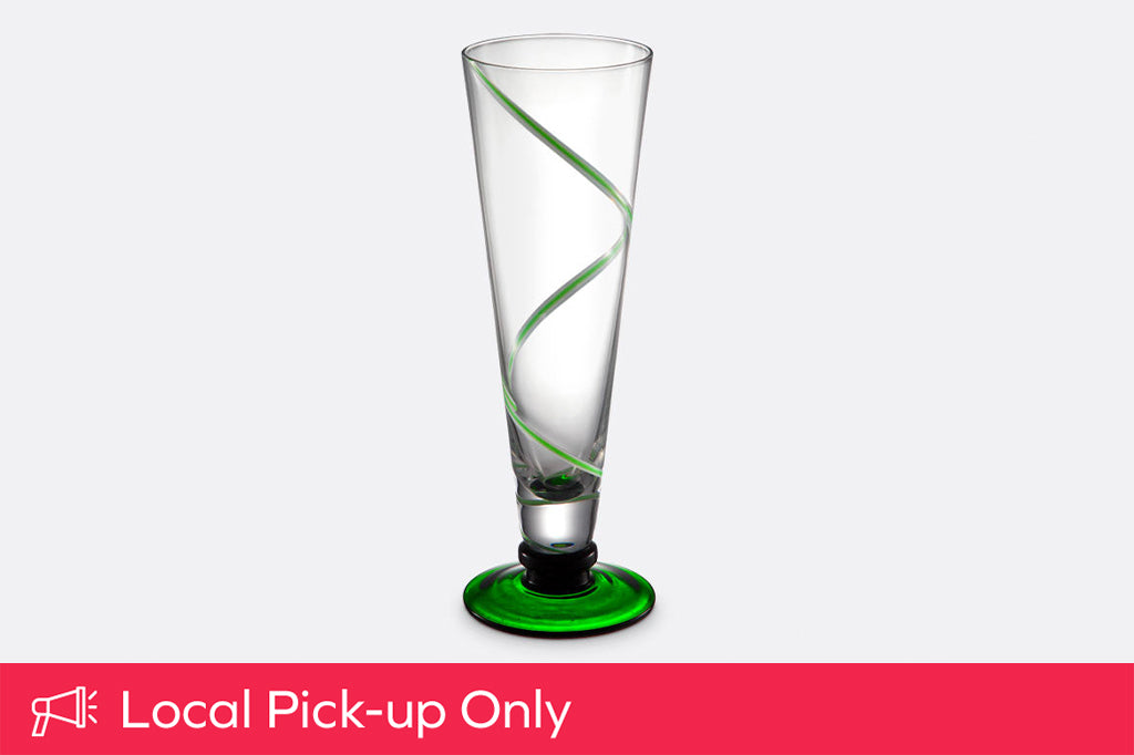 Dark Green Footed Highball Cocktail Glasses
