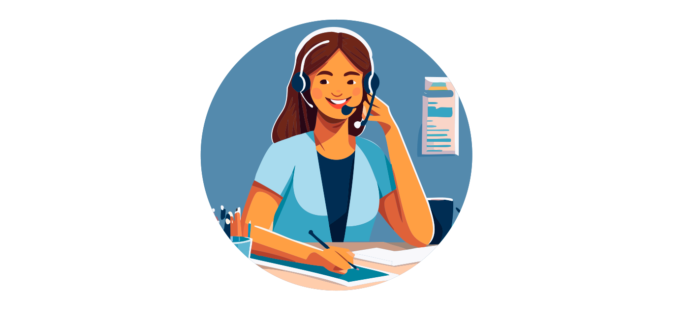 Illustration of woman answering phone