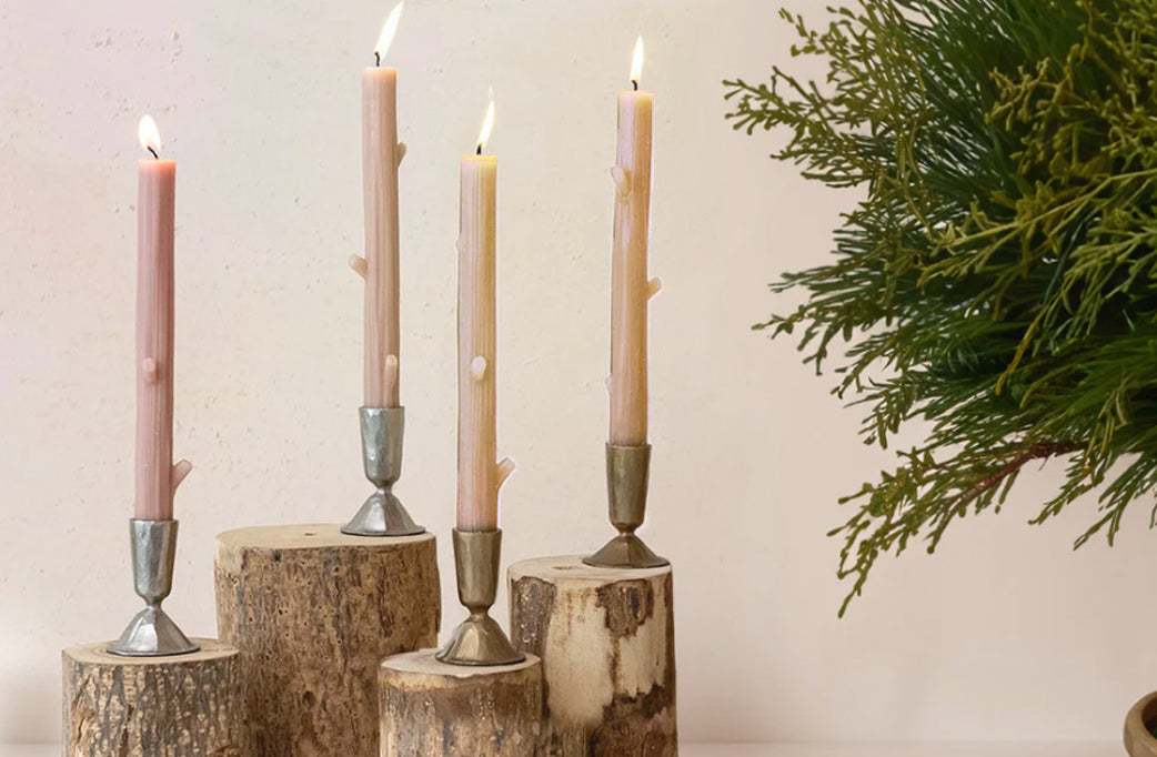 twig shaped taper candles