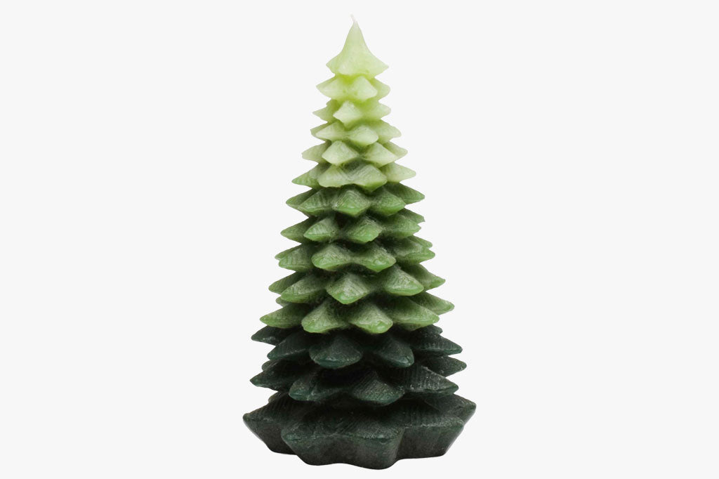 Green Ombre Tall Tree Pillar Candle - SOLD OUT FOR SEASON