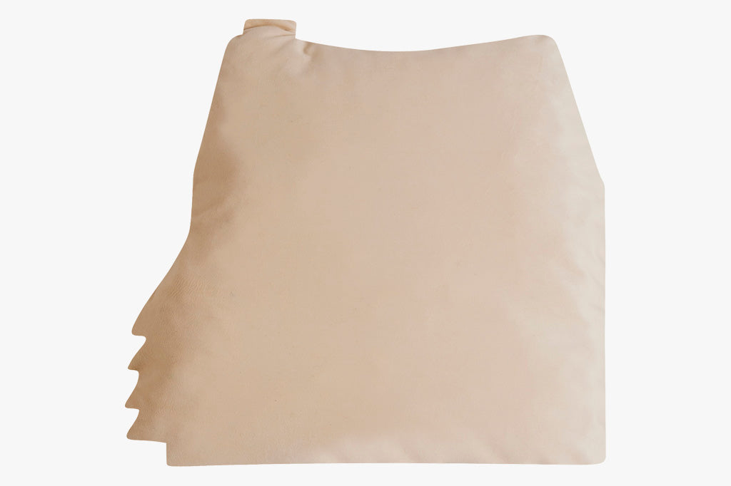 view of pillow backside in cream velvet