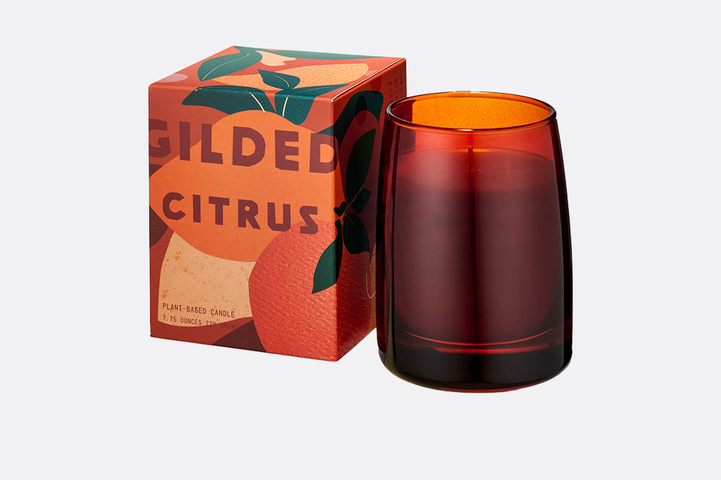 Gilded Citrus Glass Candle