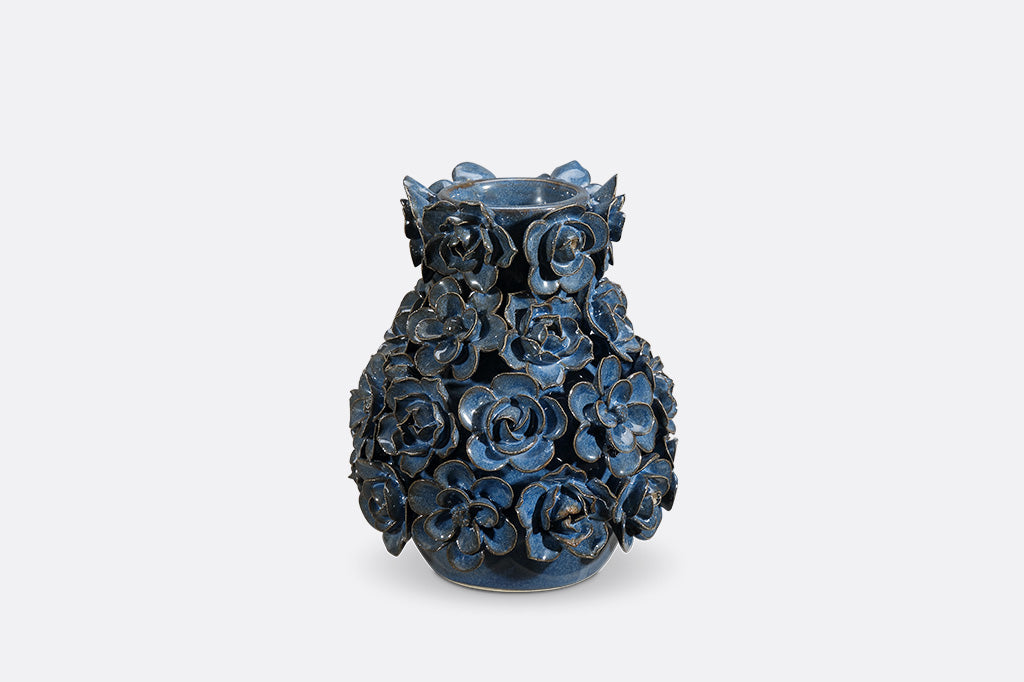 Ceramic vase with a flower design
