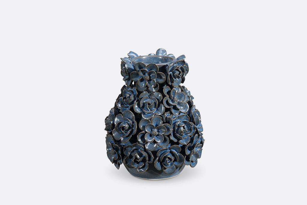 Ceramic vase with a flower design