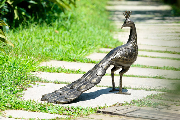 Poised Peacock Statue