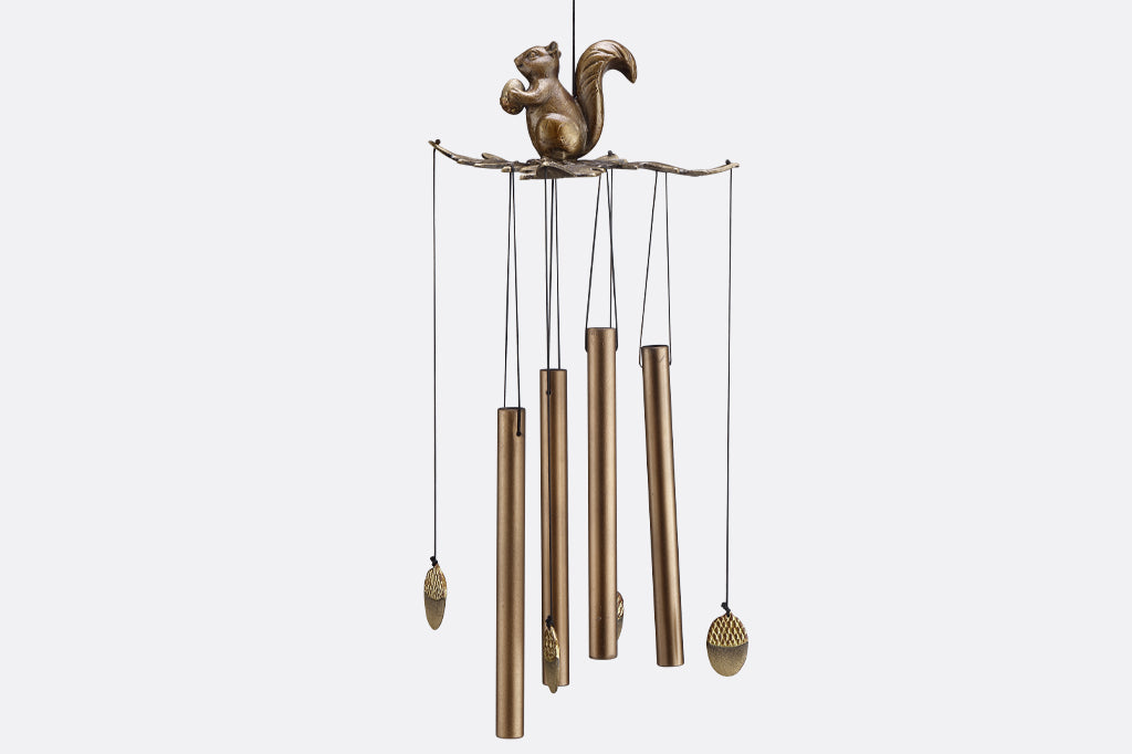 cast metal squirrel windchime  