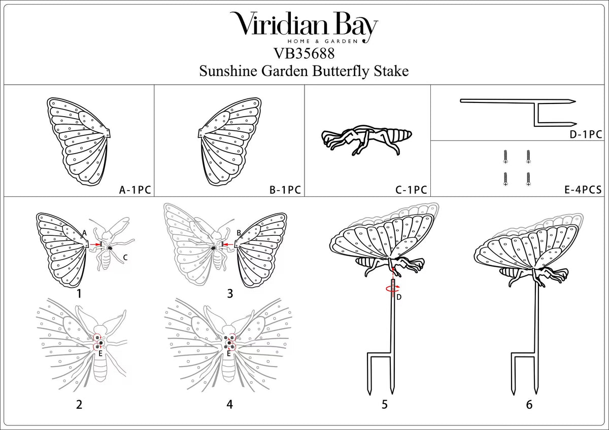 Sunshine Garden Butterfly Stake