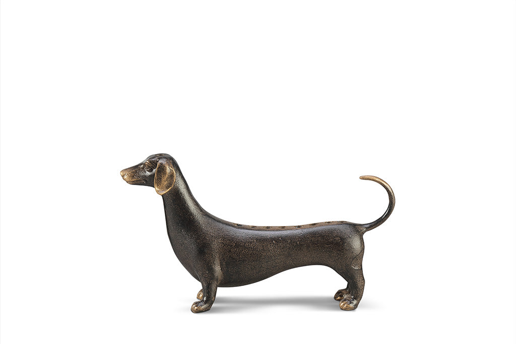 A dachshund-shaped Hanukkah menorah.