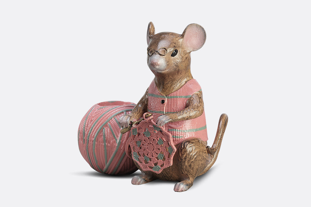 Mrs Mia Crochet Mouse Candle Holder