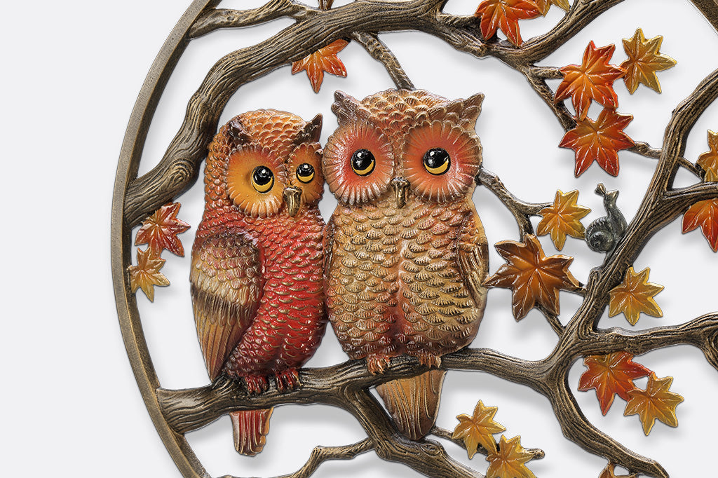 Autumn Owls Wall Plaque