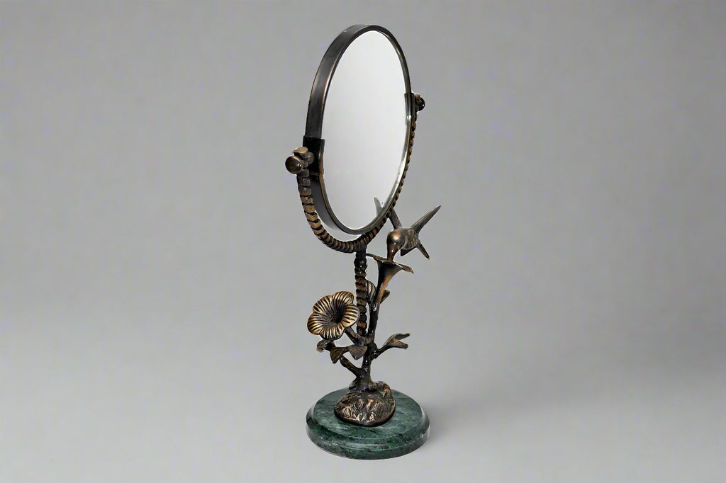 Hummingbird and Flowers Vanity Mirror