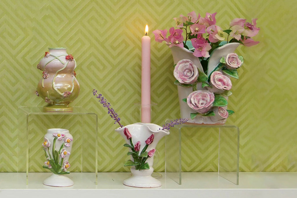collection of floral rose vases 