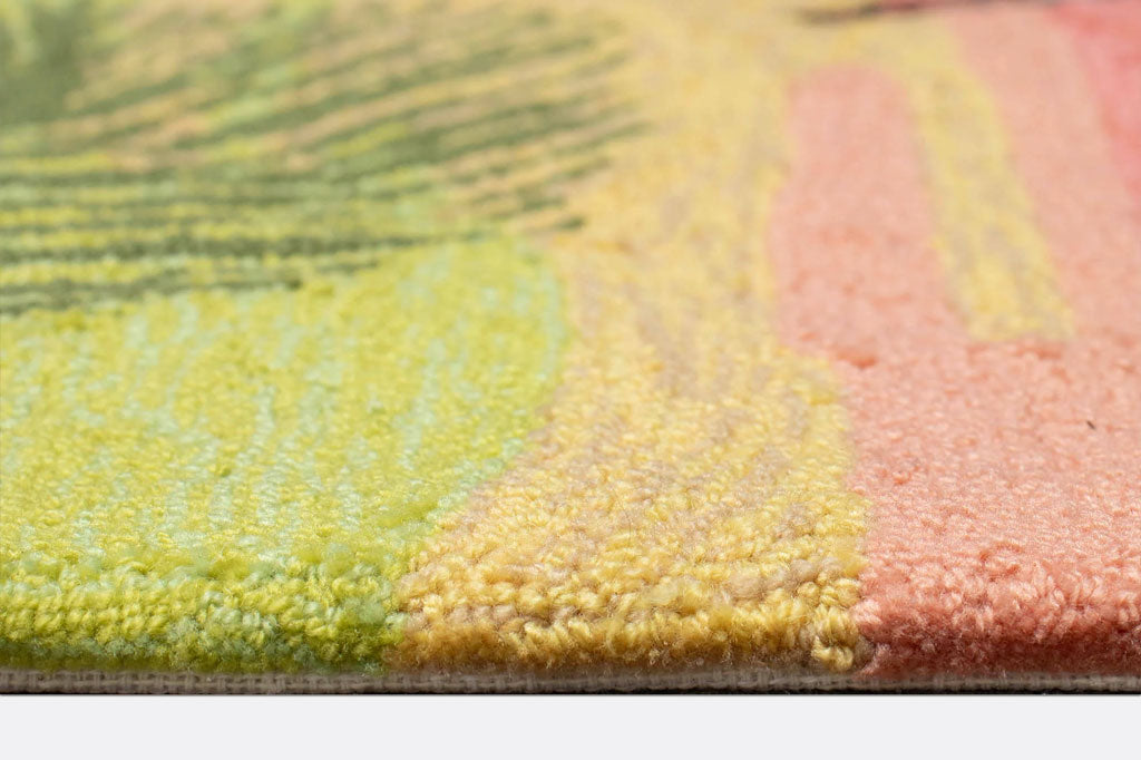 closeup detail of woven rug
