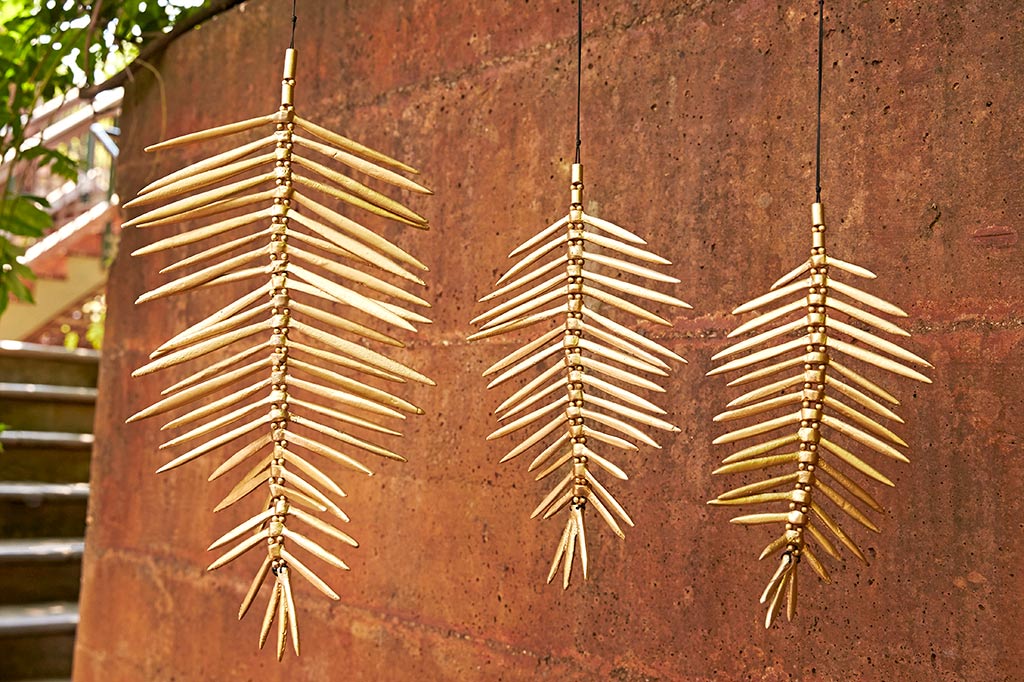 Metal leaf wind art set of three 