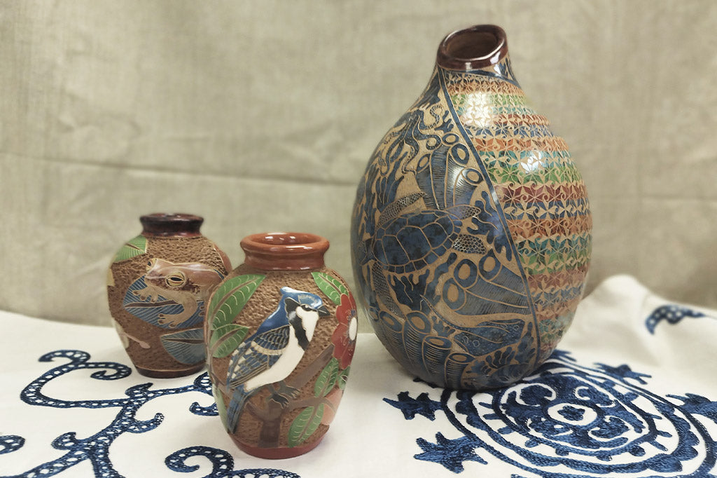 Aqua Geo Harmony Art Vase