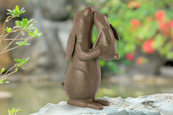 Bunny Nuzzles Garden Sculpture