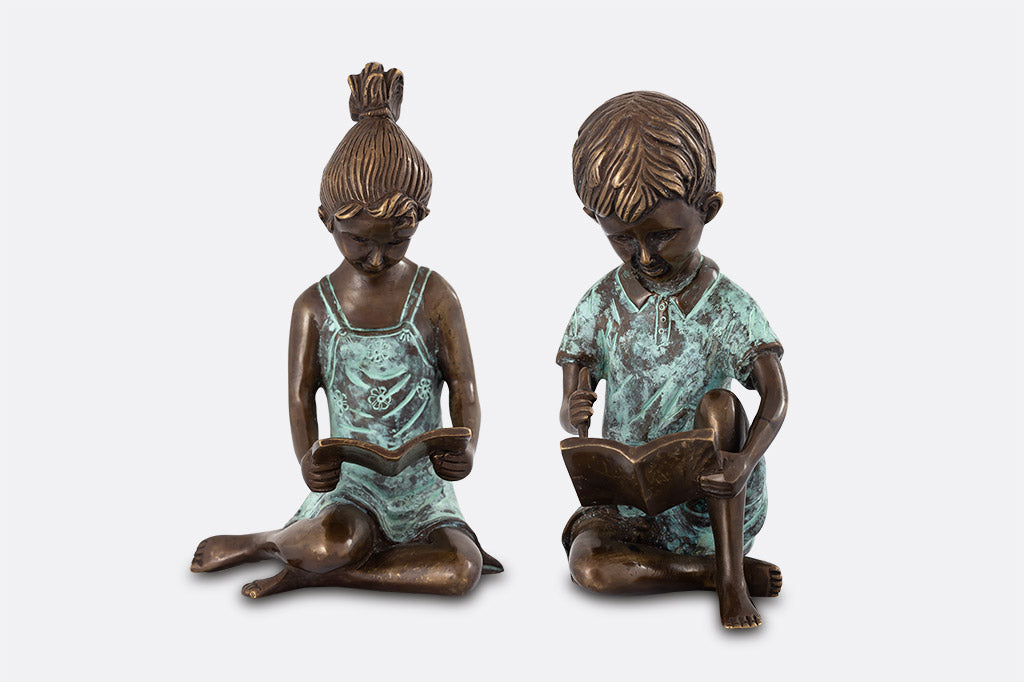 Girl and Boy brass bookends