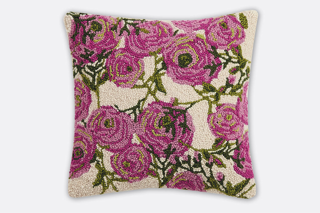 玫瑰花园钩针枕头