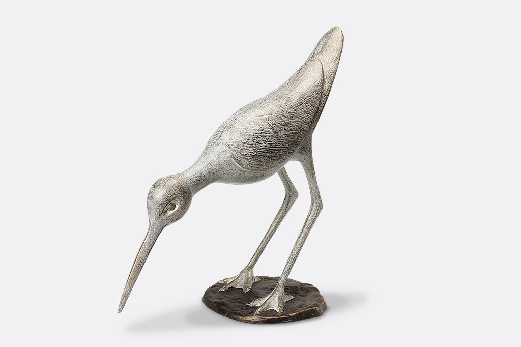 cast aluminum sand piper sculpture 