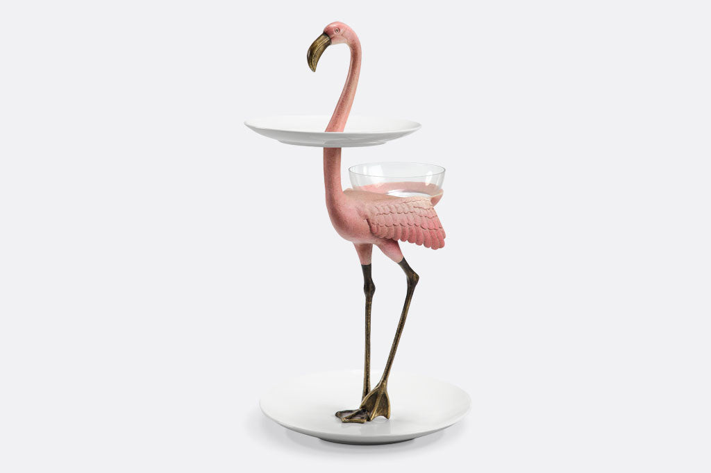 Whimsical Flamingo Plate Stand