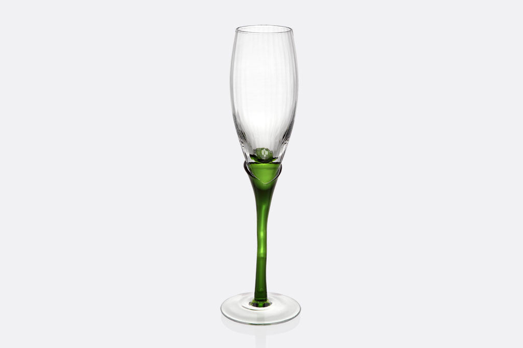 Spring Green Stem Champagne glass