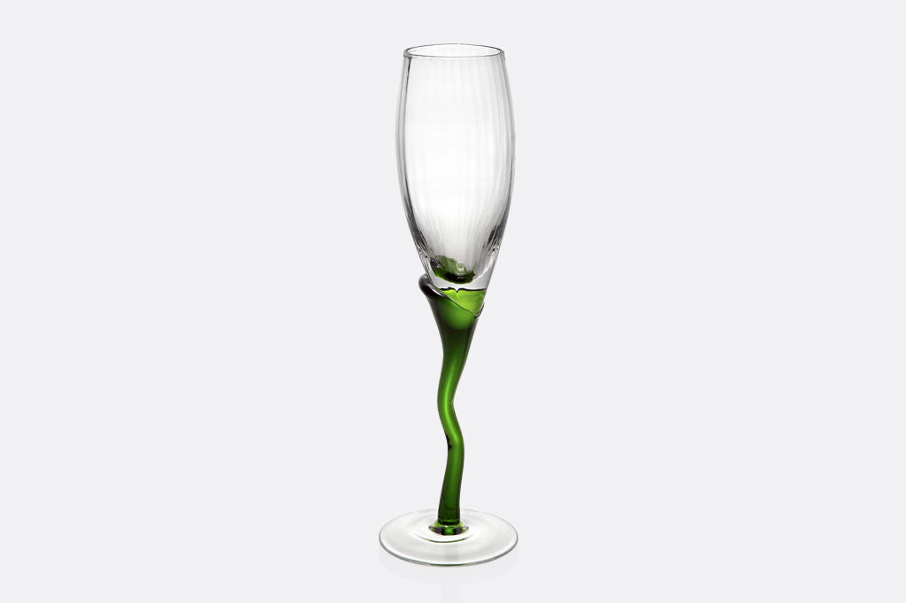 Spring Green Stem Champagne glass