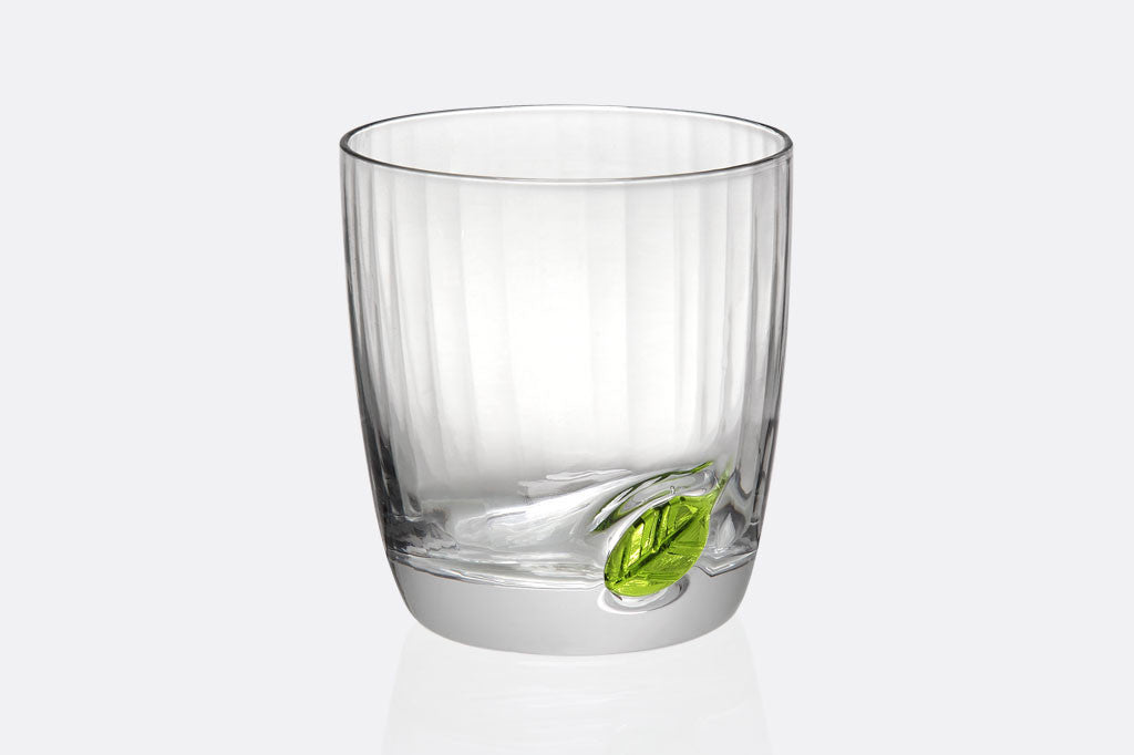 Spring Leaf Short Drinking Glass
